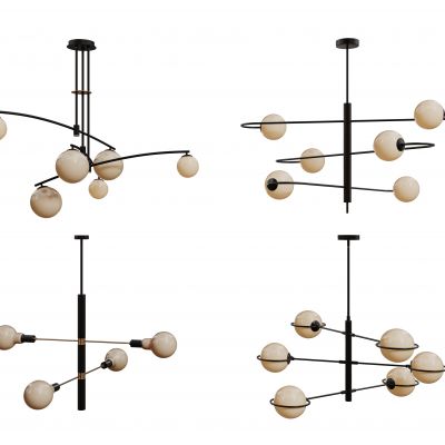 现代球形吊灯 玻璃球吊灯 轻奢艺术灯 金属吊灯 吊灯组合