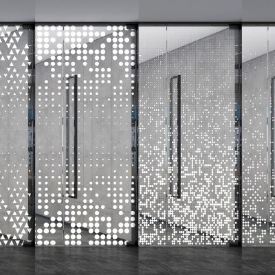 白色磨砂玻璃贴膜玻璃隔断