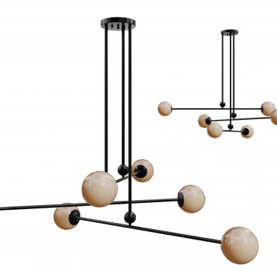 现代球形吊灯 圆形吊灯 轻奢艺术灯 金属吊灯