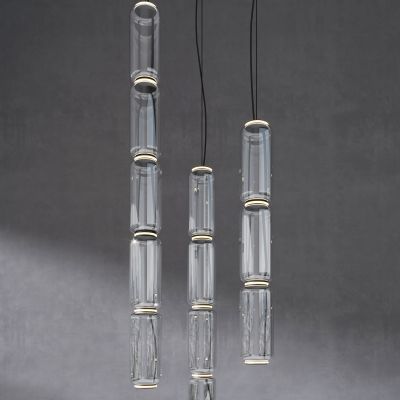 新中式玻璃床头吊线灯