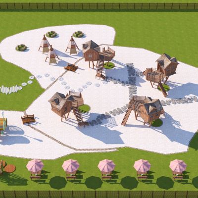 现代户外亲子儿童活动乐园 现代森林无动力游乐场 现代林下原木丛林野趣公园