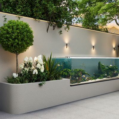 庭院鱼池，现代鱼缸，景观鱼池，现代水景