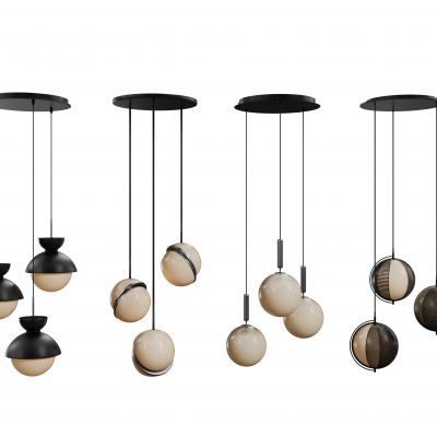 现代球形吊灯 玻璃球吊灯 轻奢艺术灯 金属吊灯 吊灯组合