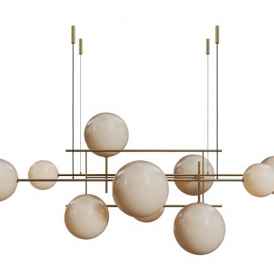 现代球形吊灯 玻璃球吊灯 轻奢艺术灯 金属吊灯 餐厅吊灯 客厅吊灯