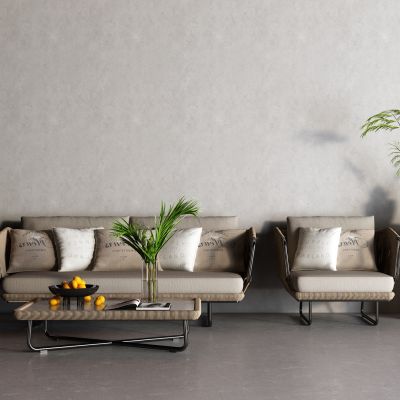 侘寂户外沙发 盆栽