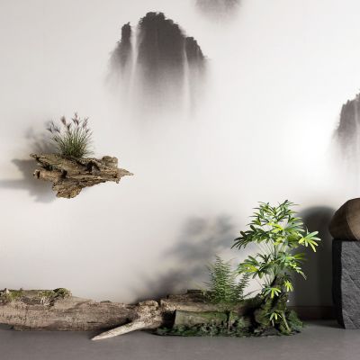 中式树桩 枯枝 景观小品