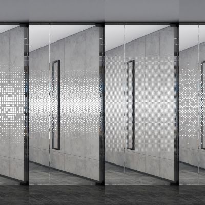 白色磨砂玻璃贴膜玻璃隔断