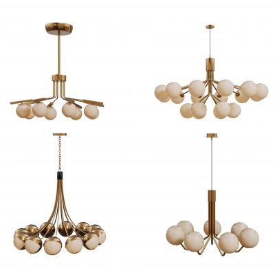 现代球形吊灯 玻璃球吊灯 轻奢艺术灯 金属吊灯 吊灯组合