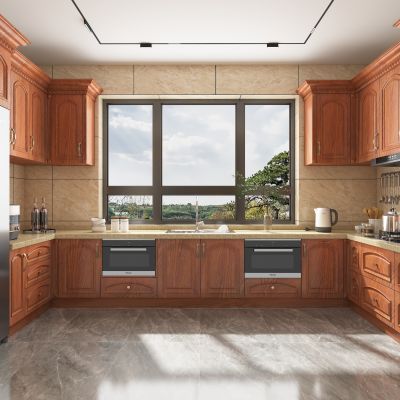 全屋定制，厨房，厨柜，红橡木