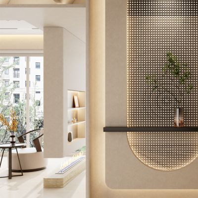 奶油诧寂中古风藤编入户隔断玄关