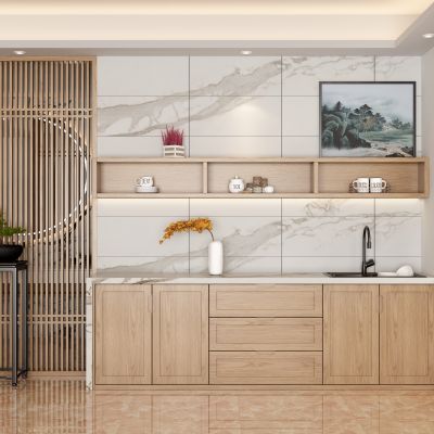 全屋定制 现代水吧台 屏风格栅