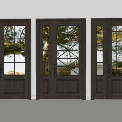 美式入户门子母门单开门防盗门拉手门木门玻璃门实木门