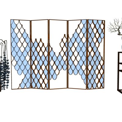 中式屏风隔断木格栅实木屏风玻璃屏风