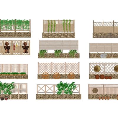 中式木围栏木栅栏篱笆护栏田园围墙木围墙民俗围墙