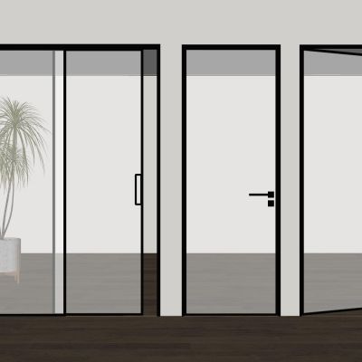 现代玻璃单开门平开门推拉门入户门房门办公室门