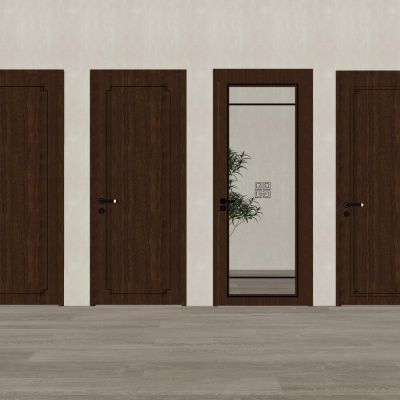 新中式门入户门房门单开门卧室门玻璃门
