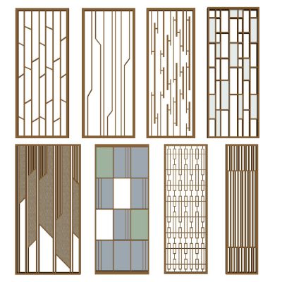 中式屏风隔断实木格栅花窗漏窗隔断玻璃隔断