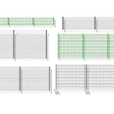 现代铁丝网护栏围栏钢丝网绿色铁网金属网围栏绿色灰色铁艺栅栏