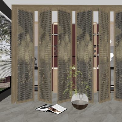 中式屏风隔断木格栅实木屏风中式纹样漏窗屏风花窗格栅