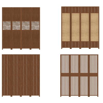 中式屏风隔断实木格栅