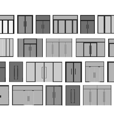 现代单开门双开门玻璃门商业玻璃门入户门推拉门