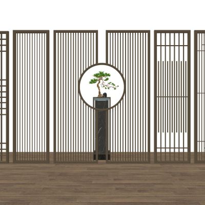 中式屏风隔断实木格栅实木屏风实木隔断