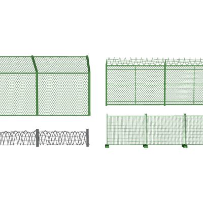 现代铁丝网护栏围栏钢丝网绿色铁网金属网围栏绿色灰色铁艺栅栏围挡