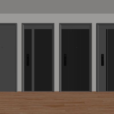 现代防盗门单开门智能门锁入户门密码锁门金属防盗门