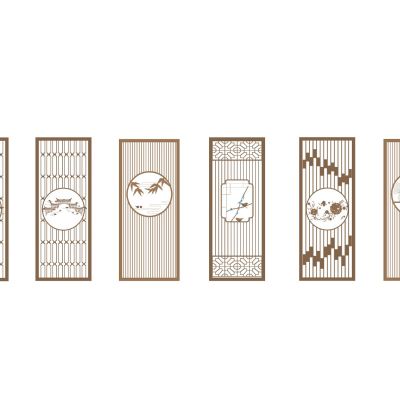 中式屏风隔断实木格栅花窗漏窗隔断月亮洞