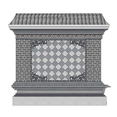 中式景墙照壁影壁墙围墙浮雕苏式景墙马头墙瓦片墙中式纹样雕花