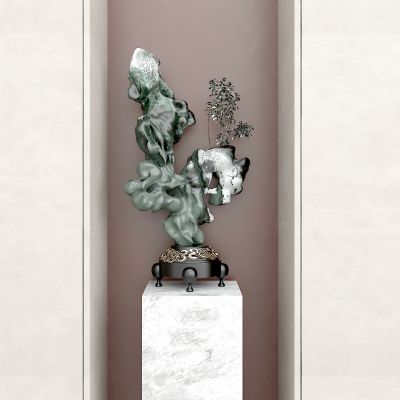 盆栽 盆景 中式盆景 造景 石头造景 装饰摆件 雕塑