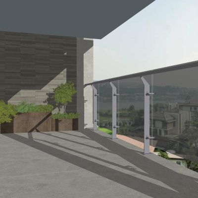 现代玻璃栏杆扶手金属栏杆护栏不锈钢护栏阳台护栏玻璃护栏