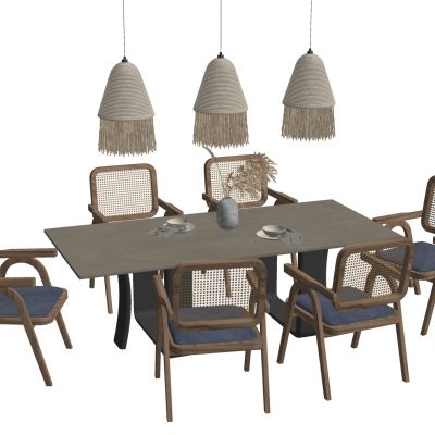 侘寂餐桌椅原木藤编座椅陈设摆件长桌餐具实木桌椅灯具餐具