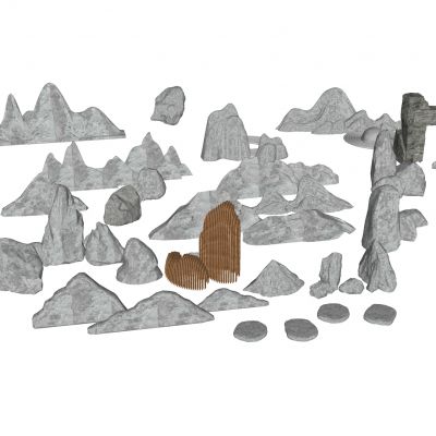 中式假山景石太湖石自然石山石景观石卵石汀步