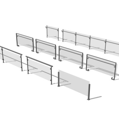 现代玻璃栏杆扶手金属栏杆护栏阳台护栏不锈钢护栏