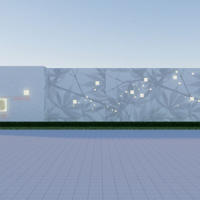 现代围墙景墙冲孔板文化墙