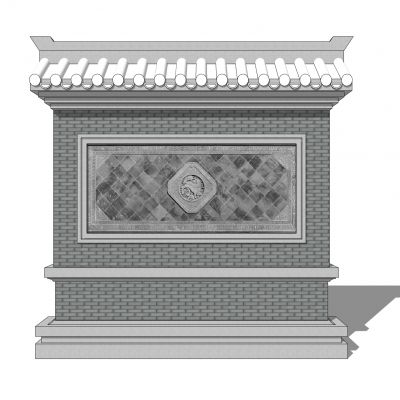 中式景墙照壁影壁墙围墙浮雕苏式景墙马头墙瓦片墙中式纹样雕花1