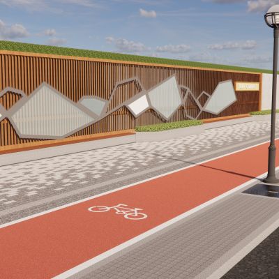 现代围墙景墙格栅文化墙