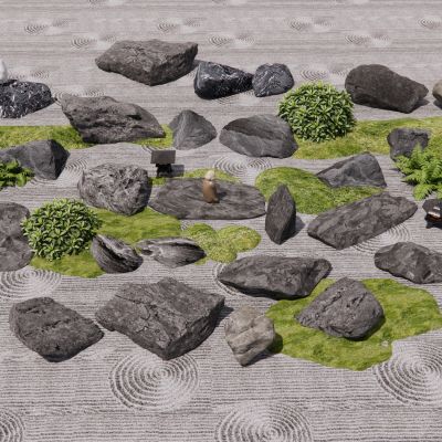景石置石自然石景观石假山碎石枯山水卵石砾石自然石头