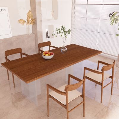 侘寂餐桌椅原木藤编座椅茶桌椅陈设摆件实木家具盆栽