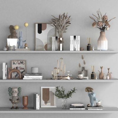 书架 置物架 墙面挂架 书籍杂志 花瓶 雕塑 陶瓷器皿