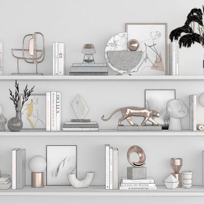 书架 置物架 墙面挂架 书籍杂志 花瓶 雕塑 陶瓷器皿