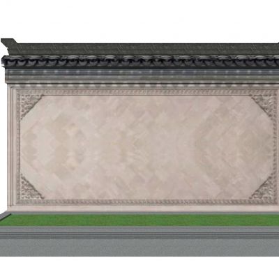 中式景墙照壁影壁墙围墙浮雕苏式景墙马头墙瓦片墙中式纹样雕花砖雕古建