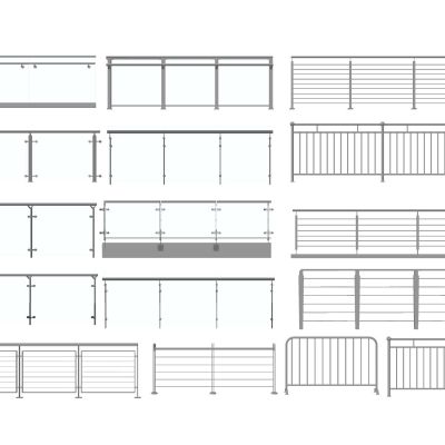 现代玻璃栏杆扶手金属栏杆护栏不锈钢护栏阳台护栏不锈钢围栏