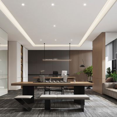 现代经理办公室 领导办公室 茶台