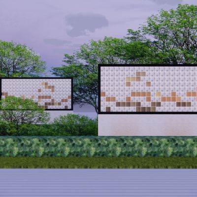 现代围墙景墙文化墙玻璃砖