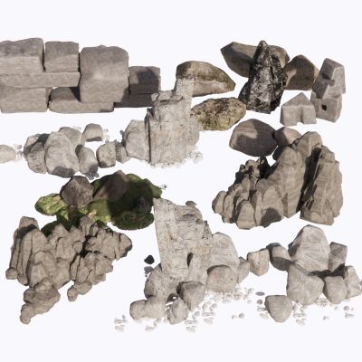 中式假山景石太湖石自然石山石景观石卵石汀步毛石挡墙