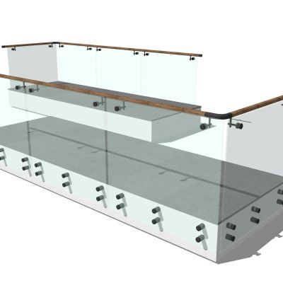 现代玻璃栏杆金属栏杆护栏不锈钢护栏围栏