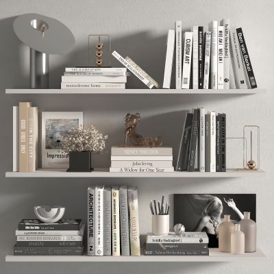 书架 置物架 墙面挂架 书籍 雕塑 