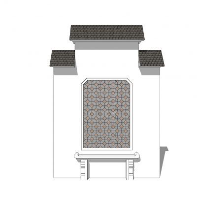 中式景墙照壁影壁墙围墙浮雕马头墙瓦片墙中式纹样雕花砖雕牌楼书法景墙花窗2